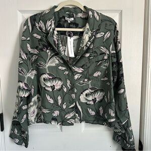 NWT Unsubscribed Floral 100% Silk Top Women's Small MSRP $178
